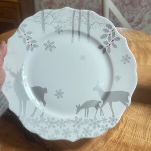 222 Fifth peaceful forest dinner plate Deer wintery